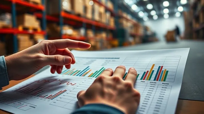 A photorealistic image of a detailed financial spreadsheet with colorful charts and graphs, overlaid with hands pointing to specific cost lines, cinematic lighting, sharp focus on the data, depth of field blurring a warehouse background, 8K hyper-detailed, professional photography, shot on a high-end DSLR. A photorealistic image of a detailed financial spreadsheet with colorful charts and graphs, overlaid with hands pointing to specific cost lines, cinematic lighting, sharp focus on the data, depth of field blurring a warehouse background, 8K hyper-detailed, professional photography, shot on a high-end DSLR.