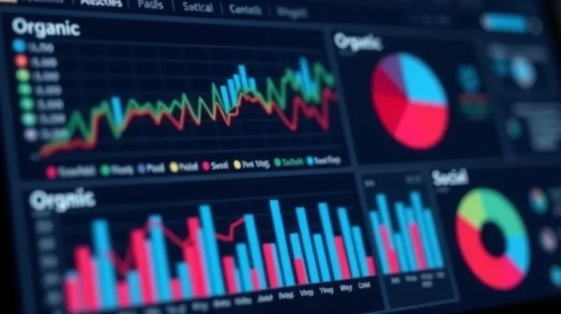 A photorealistic visual representation of a complex digital marketing dashboard, focusing on traffic sources (organic, paid, social) with bar graphs and pie charts. A red highlight indicates a sudden drop in organic traffic, suggesting a bottleneck. Cinematic lighting, sharp focus, depth of field. 8K hyper-detailed, professional photography. A photorealistic visual representation of a complex digital marketing dashboard, focusing on traffic sources (organic, paid, social) with bar graphs and pie charts. A red highlight indicates a sudden drop in organic traffic, suggesting a bottleneck. Cinematic lighting, sharp focus, depth of field. 8K hyper-detailed, professional photography.