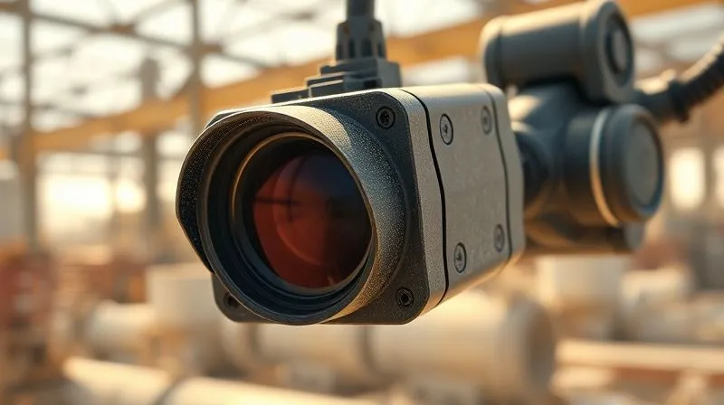 A photorealistic close-up of a rugged industrial-grade camera with an IP68 rating, mounted on a durable robotic arm in a dusty, sunlit outdoor factory setting. The camera lens is perfectly clean, reflecting the challenging environment. Cinematic lighting, sharp focus, 8K hyper-detailed, professional photography. A photorealistic close-up of a rugged industrial-grade camera with an IP68 rating, mounted on a durable robotic arm in a dusty, sunlit outdoor factory setting. The camera lens is perfectly clean, reflecting the challenging environment. Cinematic lighting, sharp focus, 8K hyper-detailed, professional photography.