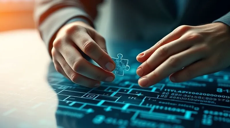 A photorealistic image of a person's hands delicately placing a tiny, intricate puzzle piece into a larger, coherent picture, symbolizing the strategic creation of valuable content fitting perfectly into a broader marketing strategy. The background is a soft-focus digital landscape, with subtle lines of code and data, cinematic lighting, 8K hyper-detailed, sharp focus on the hands and puzzle piece, shot on a high-end DSLR. A photorealistic image of a person's hands delicately placing a tiny, intricate puzzle piece into a larger, coherent picture, symbolizing the strategic creation of valuable content fitting perfectly into a broader marketing strategy. The background is a soft-focus digital landscape, with subtle lines of code and data, cinematic lighting, 8K hyper-detailed, sharp focus on the hands and puzzle piece, shot on a high-end DSLR.